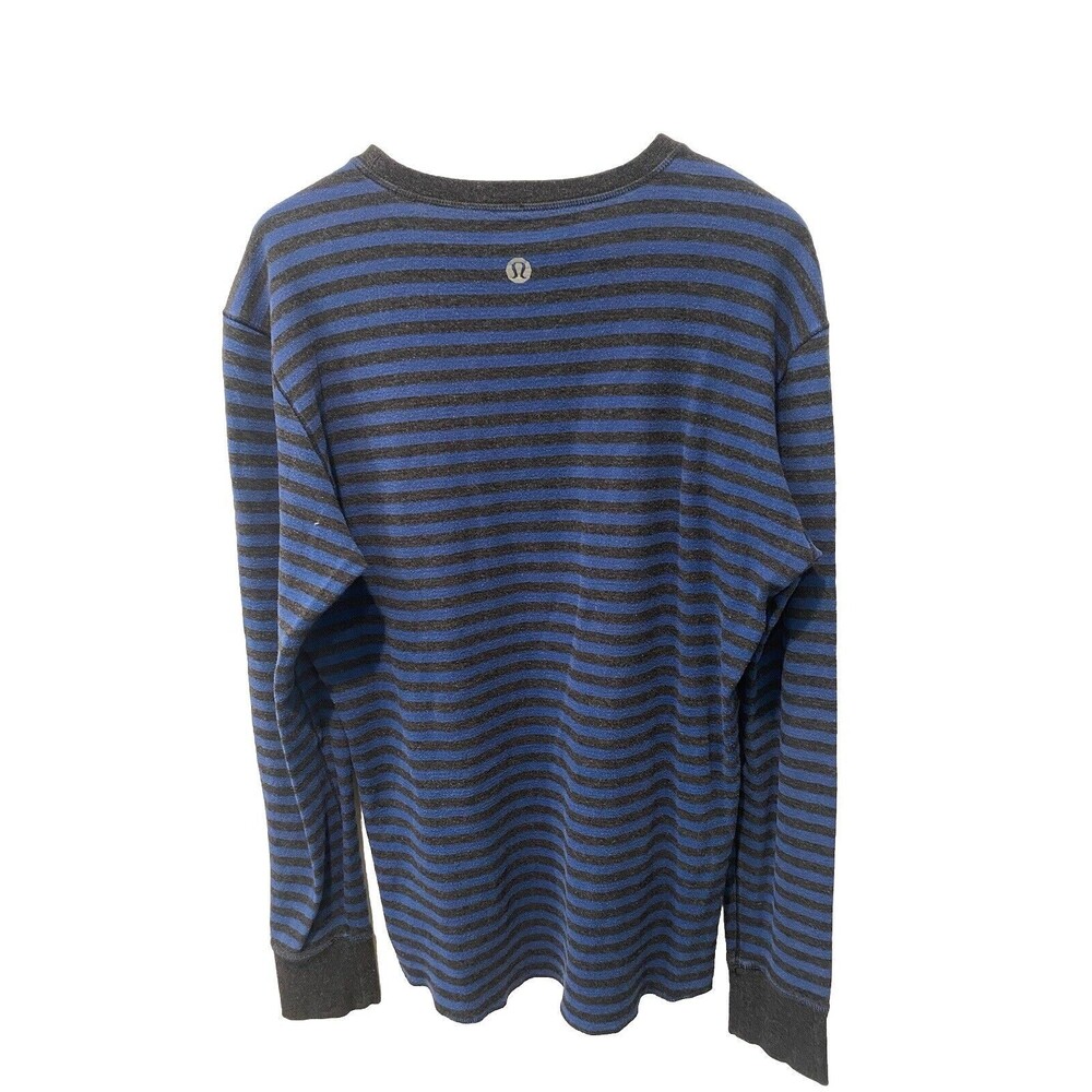 Lululemon Binary Crew Rugged Blue Heathered Black / Heathered Tempest Blue Sz L - Picture 5 of 10